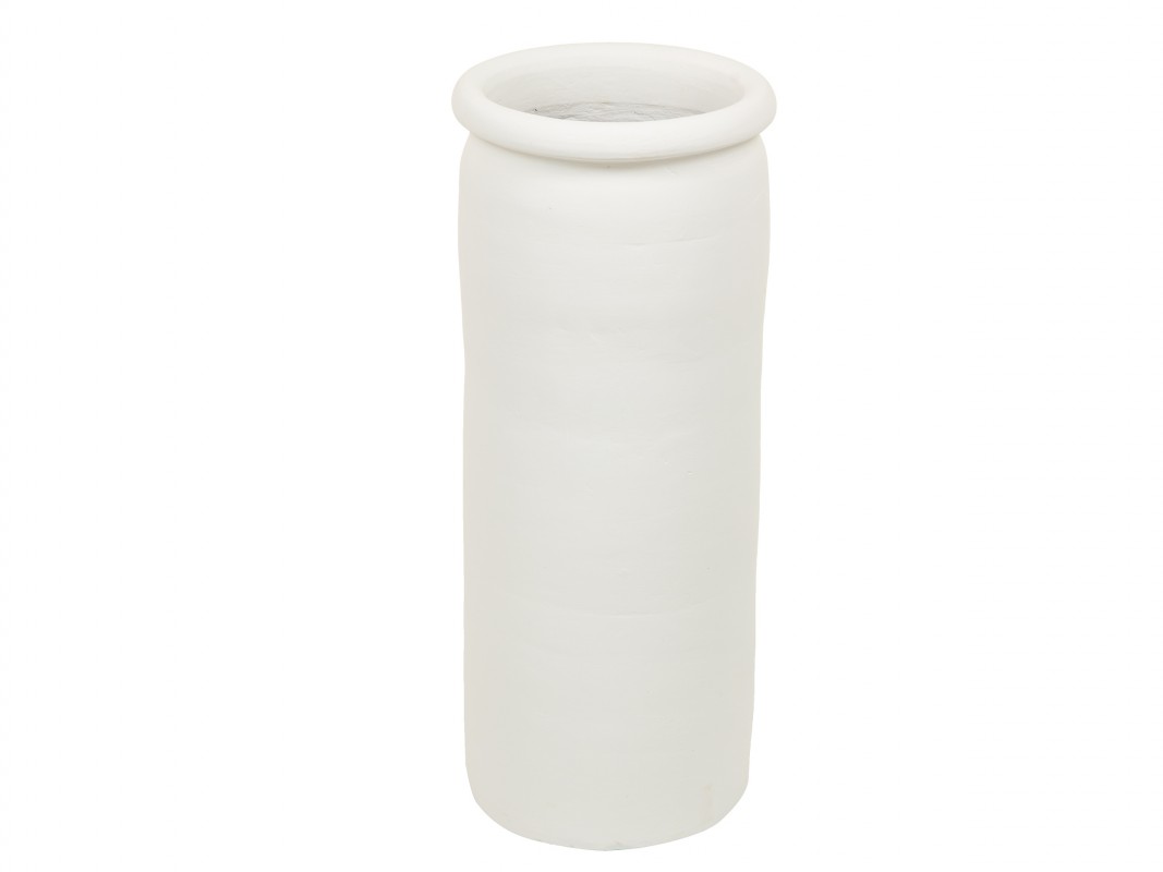 Jarrón terracota blanco 20x20x50 cm