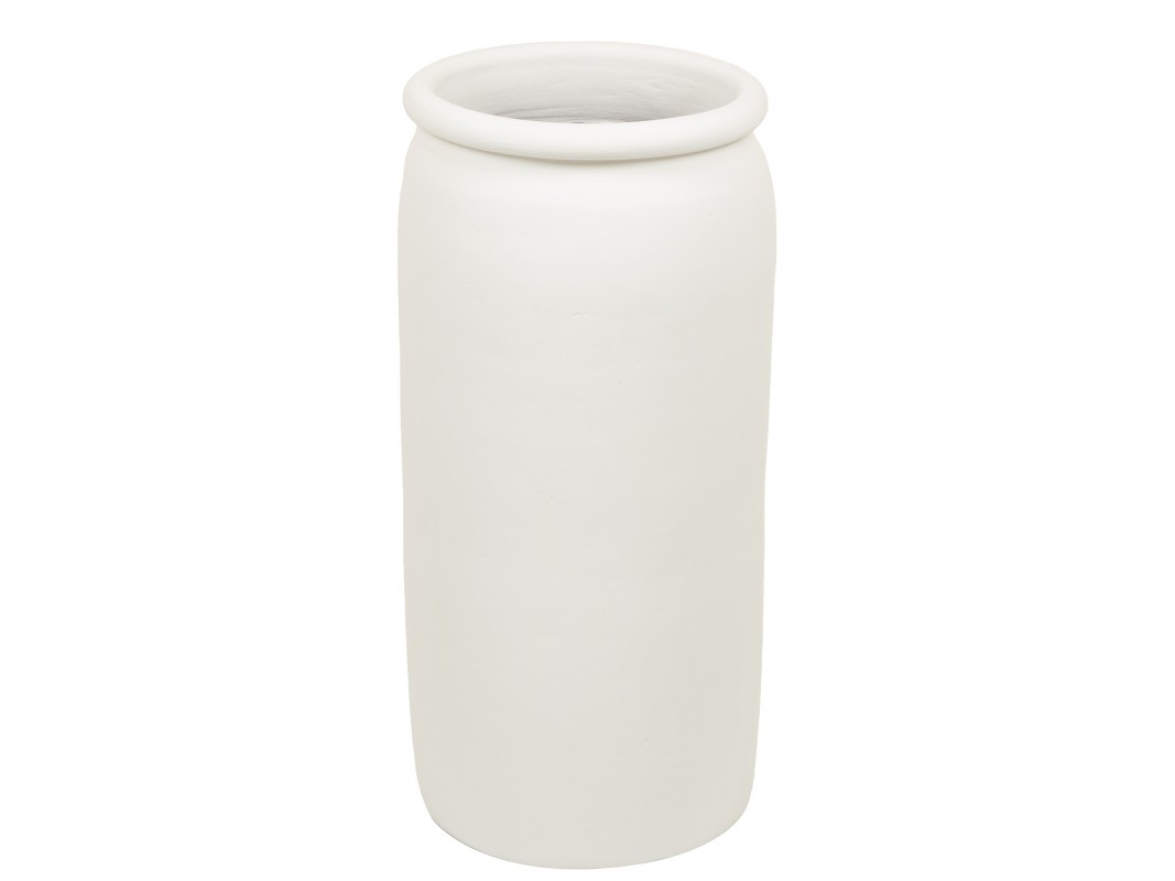 Jarrón terracota blanco 15x15x39 cm