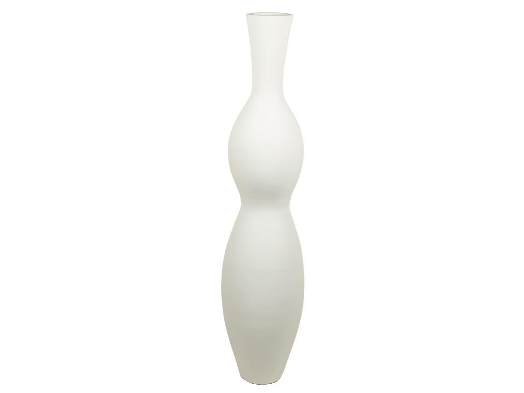 Jarrón terracota blanco 26x26x123 cm