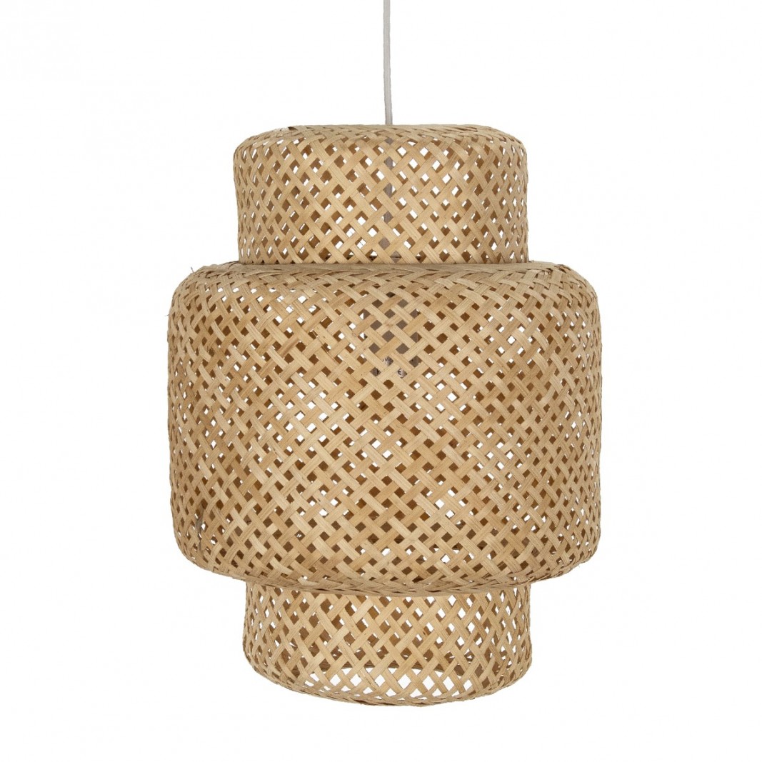 Lámpara de techo redonda de bambú