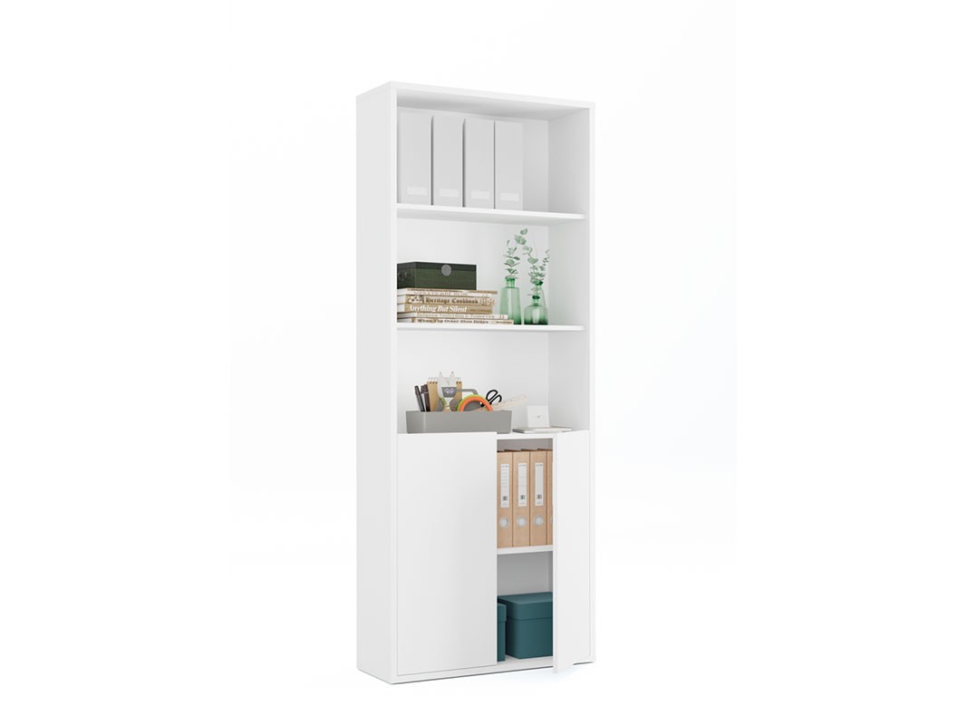 Librería Estantería Color Blanco Kamet 1 Puerta Corredera Comedor