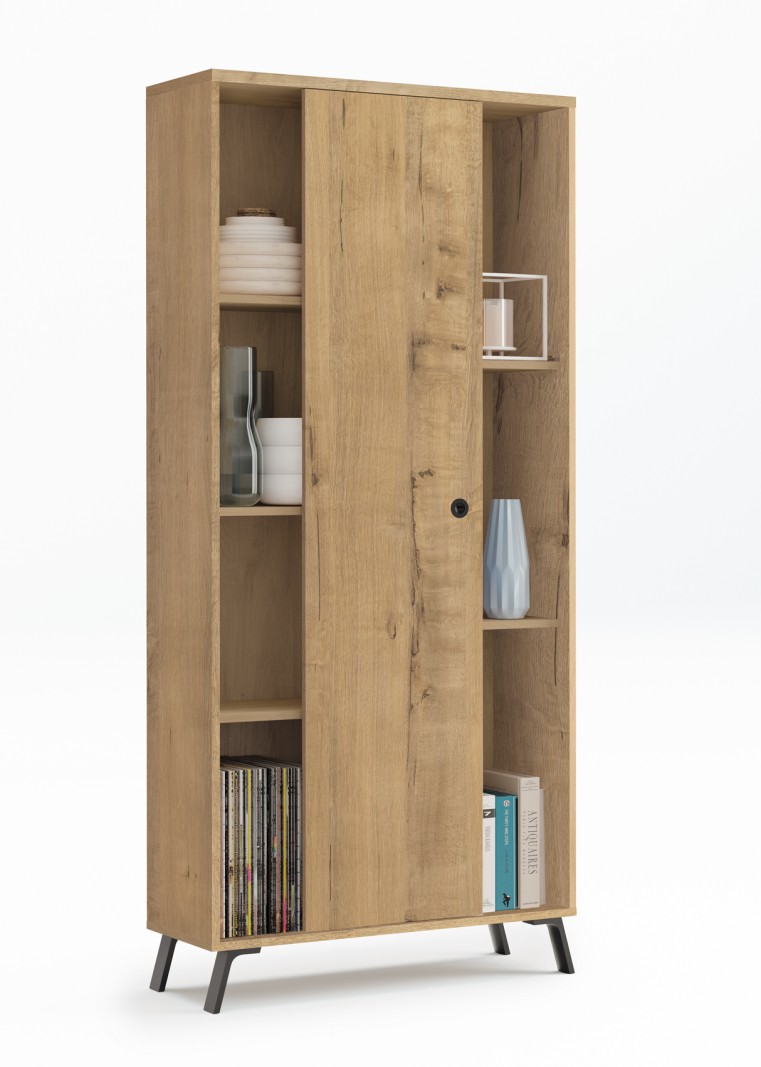  Estantería de almacenamiento con cajones, estantería en forma  de casa, estante multifunción con puerta para estantería de oficina en casa  (tamaño : color madera de 4 capas) : Hogar y Cocina