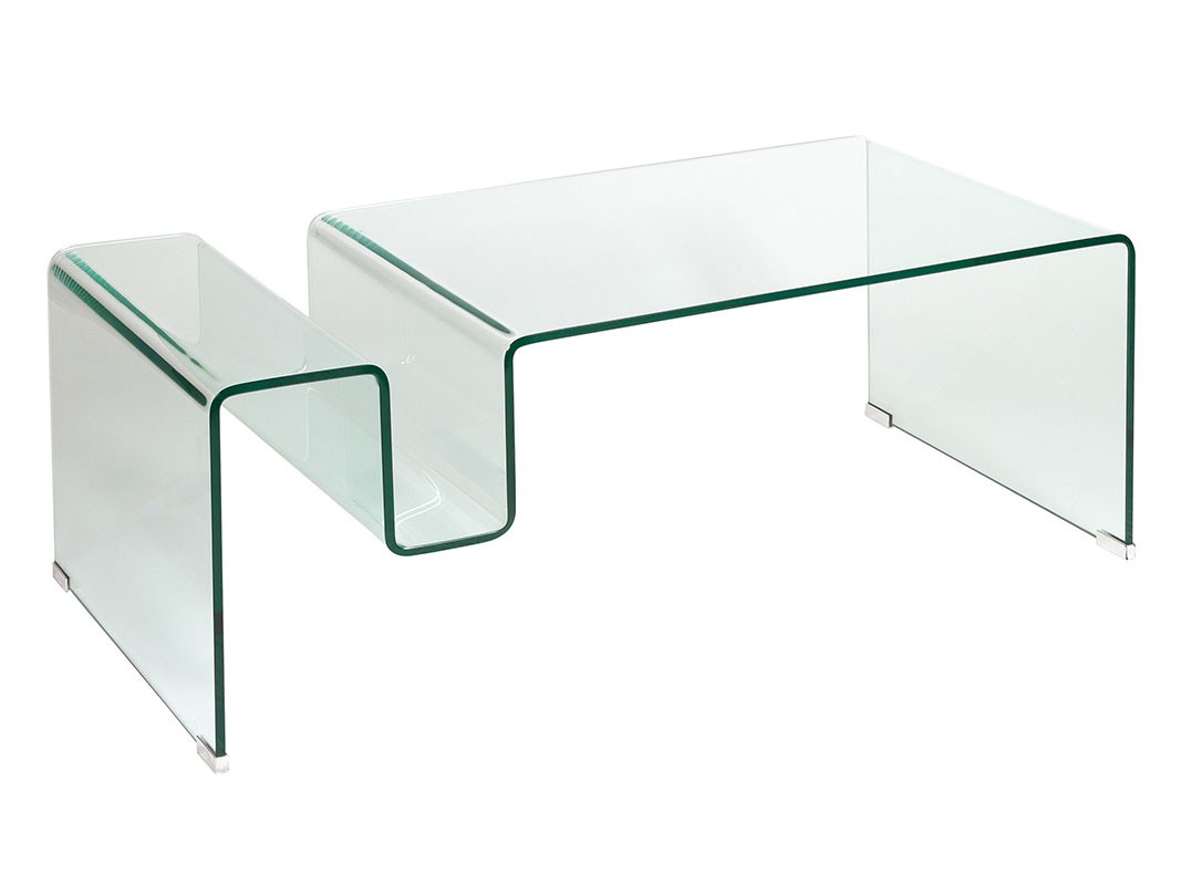 Mesa de centro cristal templado y curvado