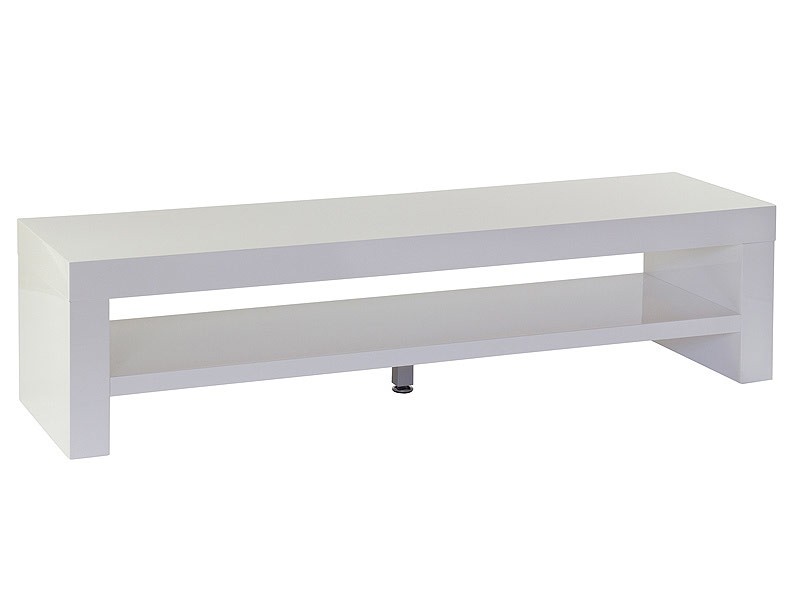 Mueble TV blanco minimalista y moderno con estante inferior