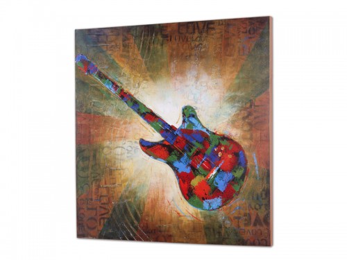 Cuadro digital guitarra con fondo iluminado