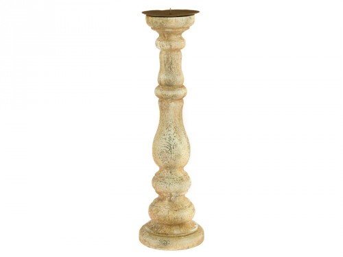 Candelabro de madera y metal