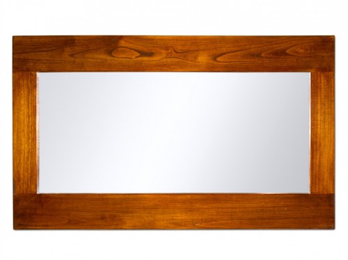 Espejo con marco de madera alargado estilo colonial