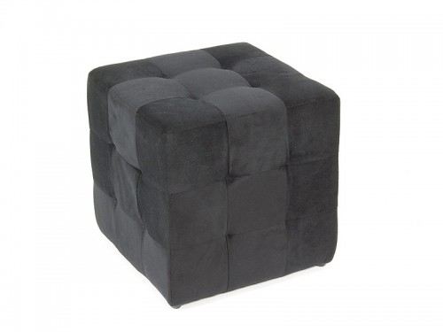 Puff cubo de madera tapizada - Venta de puffs decorativos