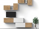 Estantería por módulos de madera combinada
