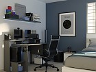 Mesa gamer combinada en madera y metal