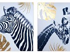 Juego de cuadros cebra y jirafas en impresión digital