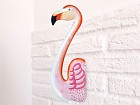 Decoración de pared flamingo en madera de albasia