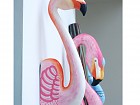 Decoración de pared flamingo en madera de albasia
