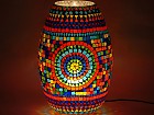 Lámpara mesa mosaico de cristales forma cilindro