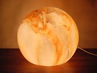Lámpara sobremesa cristal esférico bola naranja 25cm