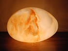 Lámpara de sobremesa vidrio ovalado naranja 