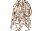 Farol portavelas de mimbre bambú  y hierro