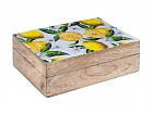 Set 3 cajas de madera decorativas con tapa limones