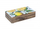 Set 3 cajas de madera decorativas con tapa limones