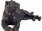 Figura tigre tumbado negro de resina