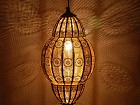 Lámpara techo estilo árabe de metal en oro viejo