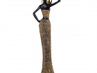 Figura africana resina dorado mujer Masai