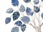 Decoración de metal para pared árbol hojas azules