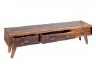 Mueble TV bajo de madera natural rústica con cajones