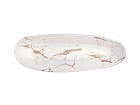 Plato centro de mesa de fibra bambú ovalado efecto mármol