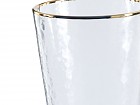 Vaso alto de cristal con borde dorado