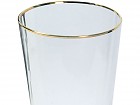 Vaso de cristal con borde dorado