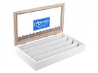 Caja almacenaje de madera con tapa cristal