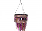 Lámpara colgante estilo oriental con cristales colores