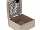 Caja cuadrada para té infusiones de madera natural