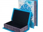 Set 2 cajas libro mandala azul 