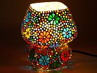 Lámpara de mesa cristales colores mosaico árabe