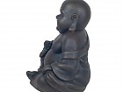 Buda sonriente gordo de magnesia negro