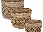 Set de cestos de fibra natural hoja de maíz y cuerda
