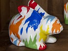 Hucha decorativa conejo manchas colores