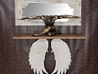 Mueble recibidor vintage de abeto con patas alas de ángel