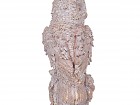 Estatua decorativa búho de resina blanca con toques dorados