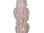 Estatua decorativa búho de resina blanca con toques dorados