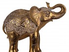 Figura decorativa de elefante hindú dorado