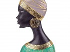 Estatua busto mujer africana con pañuelo en la cabeza