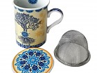 Set 4 tazas de té de porcelana árbol de la vida