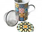 Tazas para infusiones de porcelana dibujo hidráulico