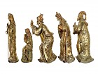 Figuras nacimiento 5 piezas de resina dorada