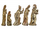 Figuras nacimiento 5 piezas de resina dorada