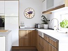 Reloj pared cocina en madera estampado lavanda