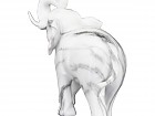 Figura elefante de resina efecto mármol